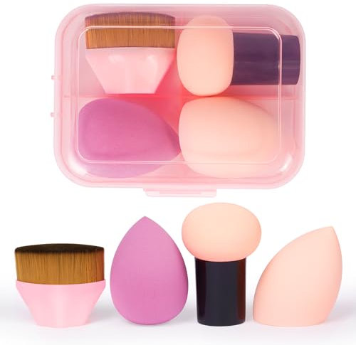 AUAUY 4 PCS Make up Schwamm Set, Foundation Blending Beauty Sponge, Beauty Makeup Schwämme Blender für Flüssigkeit Foundation Puder Sonnenschutz und Creme
