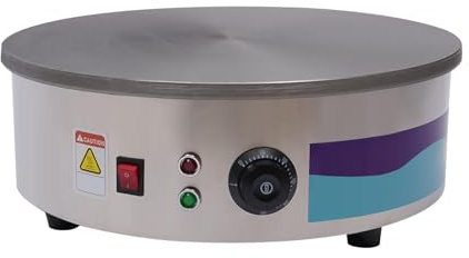 Crepes Maker Crepes Platte,Elektrische Crepe Maker, Crepe Maker mit Spreader & Spatula,17,7 Zoll,3 kW,50-300 ℃,Silber,DIY-Spaß,Zuhause,Bäckerei,Snackbar