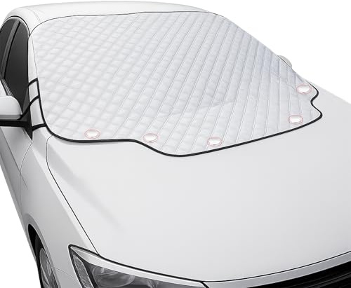 Frontscheibenabdeckung Auto Magnetisch, 5 Magnete - Winterabdeckung gegen Schnee, EIS, Frost & Ganzjahres-Sonnenschutz vor UV-Strahlung, Staub - Falbar und Universell​ (183 × 116cm)