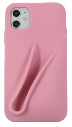 Nkkomura Soft Touch Silicone Lip Gloss Phone Case for iPhone 11, Minimalist Matte Design, Shockproof & Anti-Fingerprint Cover (Light Pink)