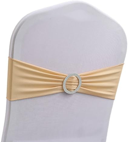 NONDK 50PCS Elastic Chair Knot Wedding Decoration Buckle Sashes Back Cover Hotel Home Seat Elegant Modern Ribbon Decors Easy Install,F
