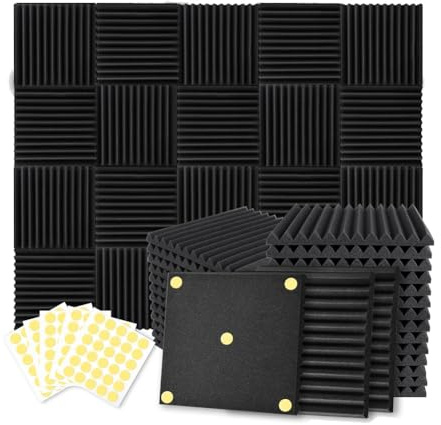 Cenei 52 Pack Acoustic Foam Panels 1 X 12 X 12inch Soundproofing Noise Cancelling Wedge Panels for Home Office Recoding Studio