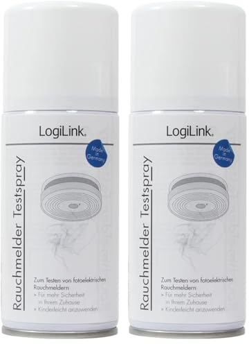 LogiLink Rauchmelder Test-Spray, 150 ml, RP0011 (Packung mit 2)