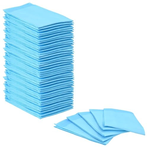 vidaXL Haustier Training Pad 50 pcs Blau und Weiß 60 x 60 cm, Robuste, rechteckige Hundetrainings-Pads, saugfähig, auslaufsicher, entsorgbare Hygienesachen
