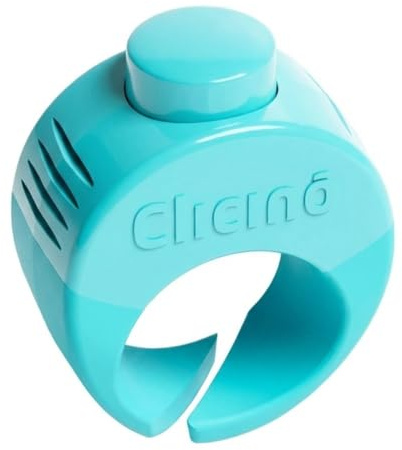 CLICINO Klicker-Ring I Hand-Free Finger Hunde Klicker für im Tiertraining I Belohnungsbasiertes Training mit Hunde Clicker I Größe S - 18 mm I Hellblau