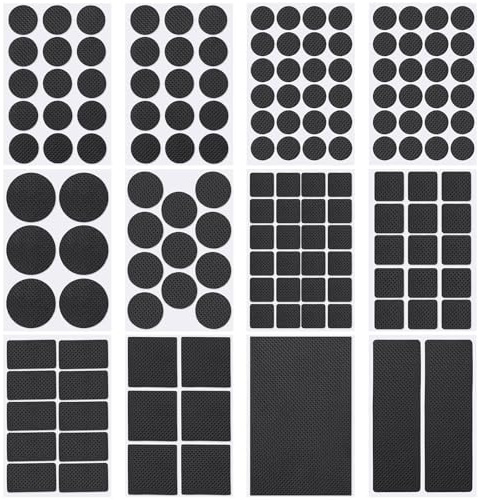 DOPENSPI 153 Pcs Furniture Pads, Self Adhesive Non Slip Rubber Feet Pads Anti Scratch Floor Protectors for Hardwood Tile Noise Reduction (Black)