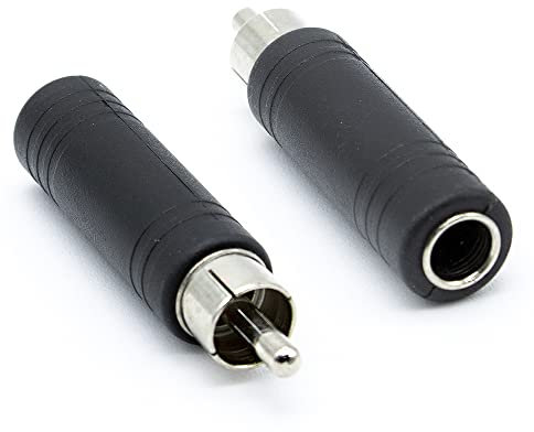 Cablepelado – Adaptateur audio mono Jack 6.35 femelle vers RCA mâle noir