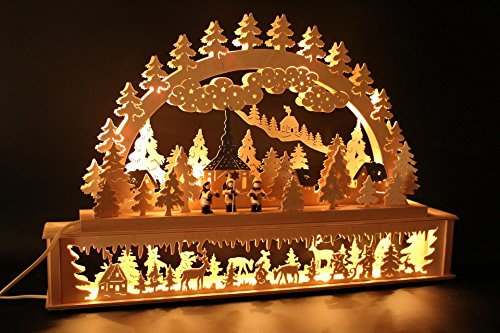 SchwibboLa Original Erzgebirgischer Schwibbogen mit Erhöhung Lichterbogen XXL Verschieden Größen FREIE Auswahl (Motiv10: 72x45cm (BxH))