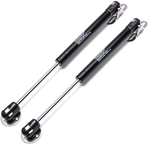 NAIERDI [2 Pack] Hebestütze, Gasdruckfeder, Softclose Scharniere, 150N/15 kg Gasfeder, Deckelstütze, Spielzeugkistenscharniere, Küchenschrank-Scharniere, Schwarz