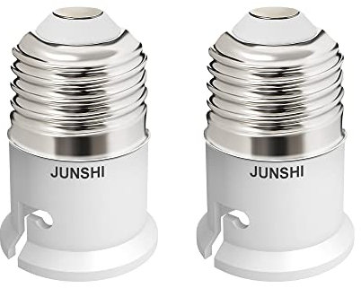 JUNSHI 2 Stück E27auf B22 Sockel Konverter maximale Wattleistung 200 W hitzebeständig bis 150 ℃,feuerfest,wandelt E27 Edison-Schraube in B22 Bajonettsockel