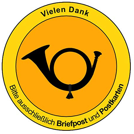 Aufkleber Nur Briefpost und Postkarten - Keine Werbung 15 cm Durchmesser