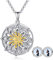 LONAGO 925 Argent Sterling Personnalisé Photo Médaillon Qui Détient des Images de Tournesol Médaillon Pendentif Collier Bijoux pour Femmes (Fleur de Lotus-Médaillon)