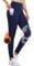 BALEAF Thermo Leggings Damen Winter Leggings high Waist Sportleggings mit Taschen Leggings yogahose aus Fleece Winterhosen sind wasserdicht Navy S