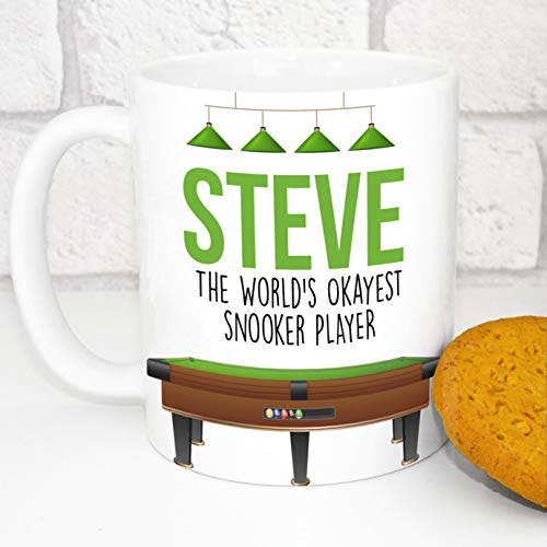 103 Designs Personalised Mug - Funny Secret Santa Gift - Add A Message - World's Okayest Snooker Player - 11oz Ceramic