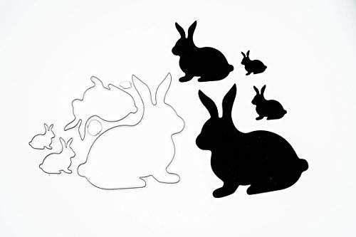 Stanzenshop Stanzschablone Vier verschiedene Hasen, Tiere, Stanzschablone Hase, Stanzschablonen Ostern, Stanzformen, Schablonen, Scrapbooking, Kartenherstellung