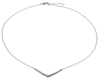 Boccia Damen Halskette in der Farbe Silber poliert mit Diamanten, antiallergen, 45cm, 08046-03