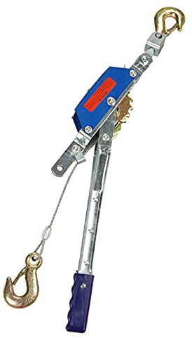 Aprilhp Portátil Cabrestante Manual de Palanca, Polipasto de Tracción Resistente, Cabrestante de Cable Manual con Gancho y Trinquete, Cabrestante para Mover Vehículos, Máquinas 1t/2t/4t
