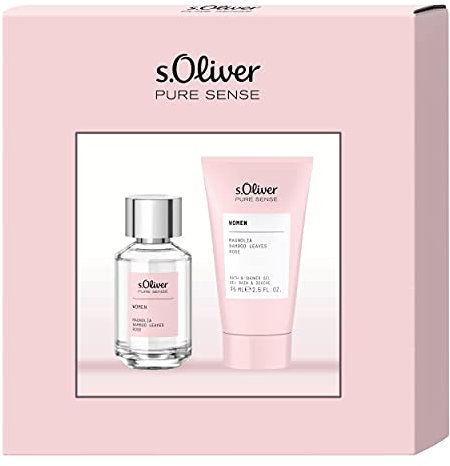 s.Oliver® Pure Sense Women | Geschenkset - puristisch und klar - ein Duft, der die eigene Natürlichkeit und Weiblichkeit nach außen trägt | Eau de Toilette 30ml Natural Spray und Duschgel 75ml