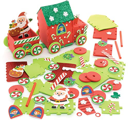 Baker Ross FE920 Polar Express Bastelset- 2er Pack, Weihnachtliches Kinder Kunstset zum Basteln und Gestalten., Green,Red, Mittel