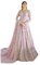Robe de mariée musulmane Abaya longue en filet à paillettes argentées 1120, rose, Large
