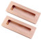 2 Pcs Flush Sliding Door Pull Handles Square Recessed Cabinet Handles Aluminum Alloy Drawer Knob with Screws for Doors Windows Cabinets Furniture Door Levers,Rose Gold (Hole Distance 96mm)