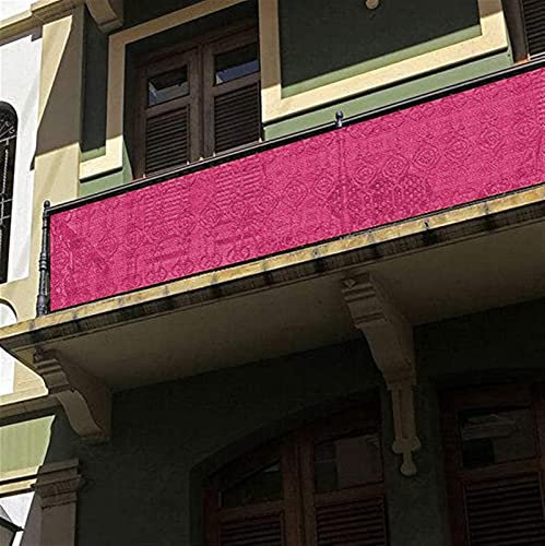 LIVEINU Balkonbespannung Balkon Sichtschutz Windschutz Sichtblende UV-Schutz Witterungsbeständig Gartensichtschutz UV 75% HDPE-Spezialgewebe Balkonverkleidung 100x500cm Rosa Rot