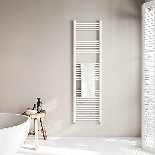 Acezanble Badheizkörper 1800 x 500 mm Weiß Vertikal Garade mit Seitenanschluss Heizung Handtuchwärmer Handtuchheizkörper 851W Design Heizkörper Handtuchhalter Handtuchtrockner