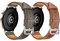 Menglo 2 Stück Armbänder für Huawei Watch GT3 42mm Leder Uhrenarmband mit Metallschnalle Armband für Huawei Watch GT2 42mm, Lederarmband für Huawei Watch GT3/GT2 42mm (Dunkelbraun + braun,20mm)