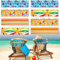 8er Pack Handtuchbänder für Strandstühle Kreuzfahrt Strandtücher Bänder Schwimmbad Strandkorb Strandtuchhalter Sommer Elastisch Winddicht Strand Zubehör (Regenbogen Stil, 30 x 5 cm)