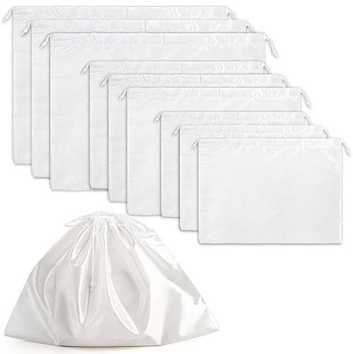 Peohud 9 Pack Dust Cover Storage Bags for Handbags, Silk Purse Dust Bags with Drawstring, Large Cloth Travel Storage Pouch for Handbags Shoulder Bags Purses Shoes Luggage
