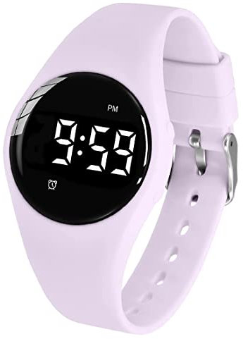 e-vibra Vibrierende Alarmuhr, wasserdichte Töpfchen-Trainingsuhr Wiederaufladbare medizinische Erinnerungsuhr mit 15 täglichen Alarmen (Lilac Purple)
