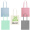 FOR ADVENTUR – 10er Set Tragetaschen aus recycelter Baumwolle (38×42 cm) – Bunte Farben, Lange Henkel, Wiederverwendbar & Robust bis 8 kg