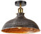 Retro Style Semi-Flush Mount Ceiling Light, Vintage Industrial Style Close to Ceiling E27 Indoor Hallway lamp for Stairway Bedroom Kitchen Living Room Bathroom (Brushed Silver - 36cm, Without Bulb)