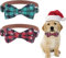 Hundehalsband Weihnachten, mit Hunde Fliege Abnehmbarer Hundehalsband, Weich und Bequem, verstellbares Hundehalsband, für Hunde Kleine Mittel große Hunde