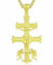 INFUSEU Caravaca Kreuz Kette, Heidnische Medaille Schutzpatron Gold Anhänger Christlicher Glaube Religiöser Spanischer Schutz Göttlicher Schmuck Amulett Geschenke für Männer Frauen