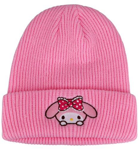 Roffatide Anime Beanie Hut Kawaii Lolita JK Caps Winter Strickmütze für Jungen Mädchen Gestickte Beanie Mütze Rosa
