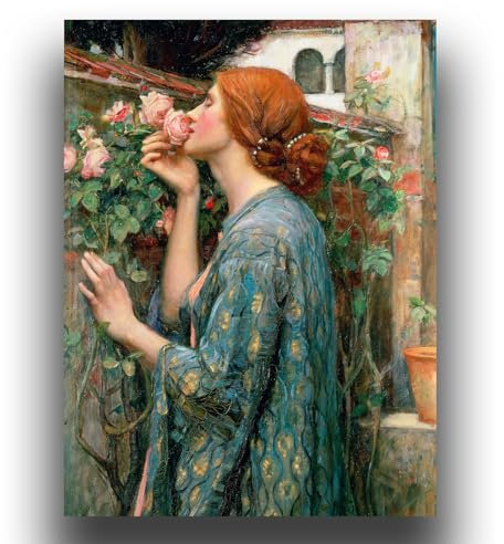John William Waterhouse Poster – The Soul Of A Rose Print – Romantisches Porträt – geeignet für Wohnzimmer, Schlafzimmer, Flur, Leinwand-Kunst-Dekoration, ungerahmt (30 × 40 cm)