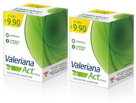 Valeriana Act 125mg, Integratore Alimentare, 2x60 Compresse (120 Compresse)
