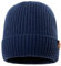 TOP-EX XL/XXL Warme Beanie-Mütze aus 100% Merinowolle mit Fleecefutter für Herren und Damen - Wintermütze für Laufen und Golf, Strickmütze, Wollmützer Marineblau