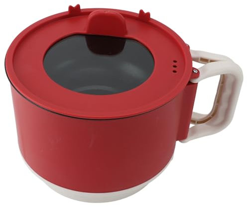 Olla Caliente Eléctrica, 1.8L 450W Mini Olla de Cocina Eléctrica Portátil Olla Arrocera Eléctrica Vaporera de Arroz Sopa de (Enchufe europeo AC220V 8A)