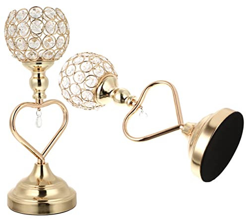 PRETYZOOM Adornos De Candelabros De Metal Candelabro De Cristal Elegante Decoración De Mesa De Comedor/Escritorio