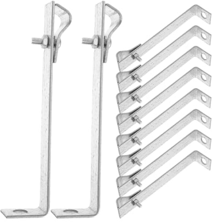 SOLUSTRE Verzinkte Blitzschutzhalterung L-Förmig Erdungsklemme Für Solarmodule Kabelklemme Für Zaun- Und Kabelmanagement Mit Fischschwanzclip 13.00 X 3.00 X 2.00 Cm 10 Stück