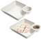 KYEQATY Serving Dishes 2 Pcs Serving Platter PP Chip and Dip Serving Set Vinegar Dish Chip and Dip Bowl Divided Dish Chip and Dip Serving Set Square ChipaAnd Dip Bowl White