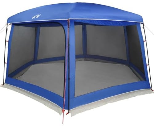 vidaXL Poolzelt mit abnehmbarem Überzelt Netzwänden Azurblau 670x590cm, Pooldach, Pool-Pavillon, wasserdichtes Zelt, Poolpartyzelt, Poolüberdachung