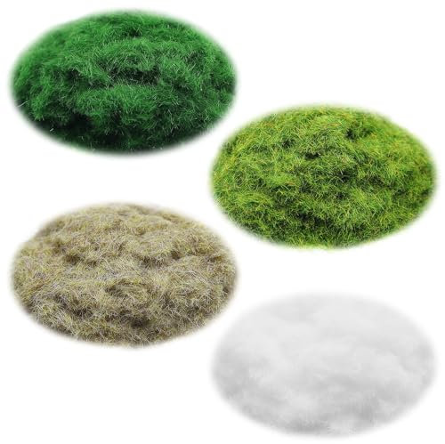 CONNECTION 4 Pcs Flocage Modelisme Herbe Statique 3mm Herbe Modelisme Fausse Herbe Maquette Herbe en Poudre Maquette pour Miniature Modèle Paysages DIY Modelage Table de Sable (1 Pcs 30 g)