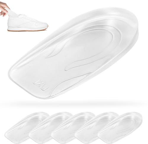 Tenbrachian 6 Pcs Semelle Talon Gel 1cm, Hauteur Augmentation Semelles de Talon, Semelle Grandissante Homme, Talonettes Rehaussantes Femmes Hommes, Semelles Chaussures Gel Silicone (1 cm)