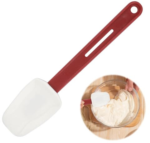 Heat Resistant Spatula Spoon for Cooking 10 (265mm),Red Spatula Baking for Kitchen Baking Cooking Heat Resistant up to 230°C,Silicone Spatula Long Handle with Hanging Hole Dishwasher Safe