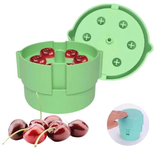Kirschentsteiner Manuell, EntfernerKirschenentsteiner mit Auffangbehälter,cherry pitter kirschkern entsteiner küche,entsteiner kirschen und pflaumen,Kirschentkerner Werkzeug,kirschentkerner edelstahl