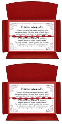 SIETE NUDOS - Bracciale filo rosso originale rosso contro il malocchio - 7 chakra protezione energia negativa amuleto buona fortuna - Regalo originale donna uomo coppia amici