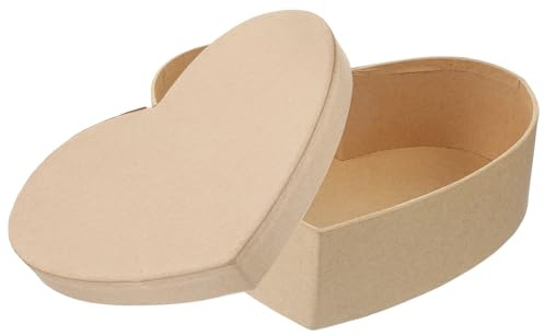 Geschenkbox Herzförmige 1 Stück Kraftpapier, mit Deckel | Selbstgemacht Geschenkbox, Braun Beige, Glatt und Wiederverwendbar, für Valentinstag, Partyfavoriten